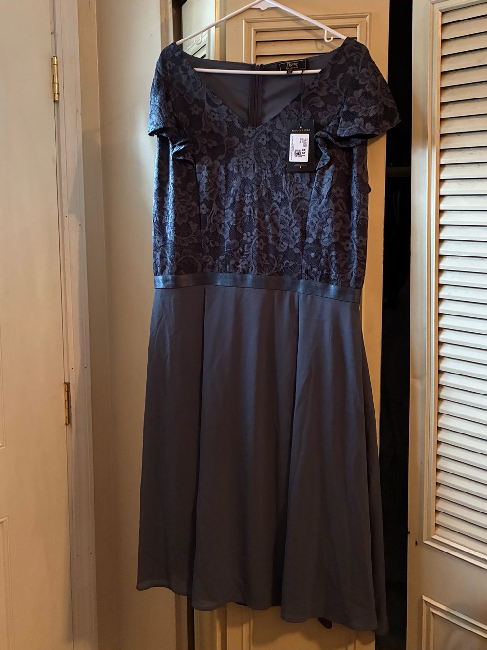 NWT MissMay retro, gorgeous city Lace Bodice A-Line Dress gray XXL (16-18W)